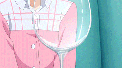 Girl drinks loads from wine glass