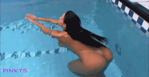 Lexxi luxe swims half nude pool