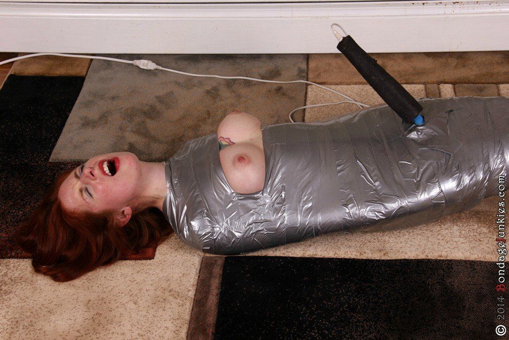 best of Duct wrapped tape mummy tries girl
