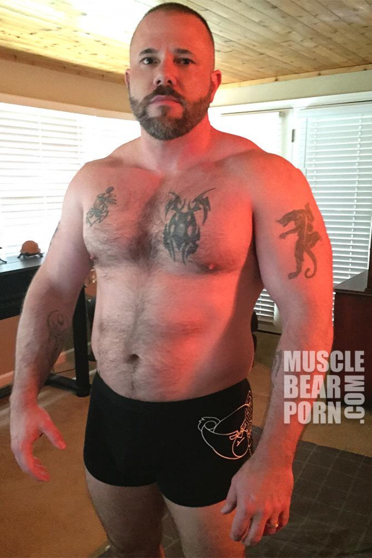 Straight muscle bear sets hidden fuck