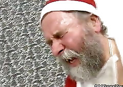 Santa sucking balls cock swallow christmas