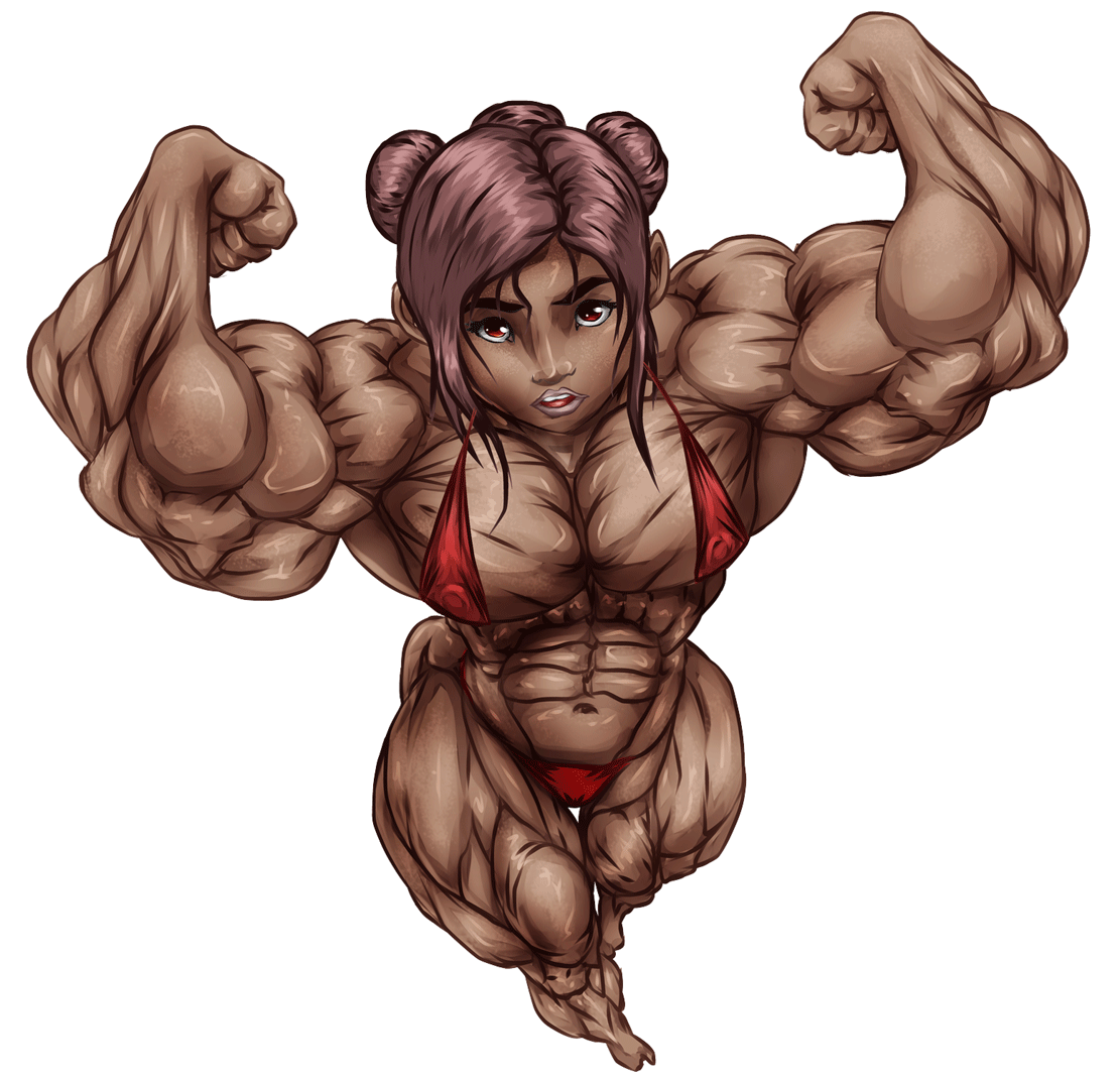 Saber reccomend shredded muscle girl flexes with vieny