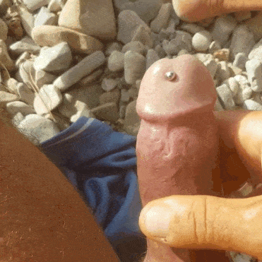 Beach flashing cock public masturbation