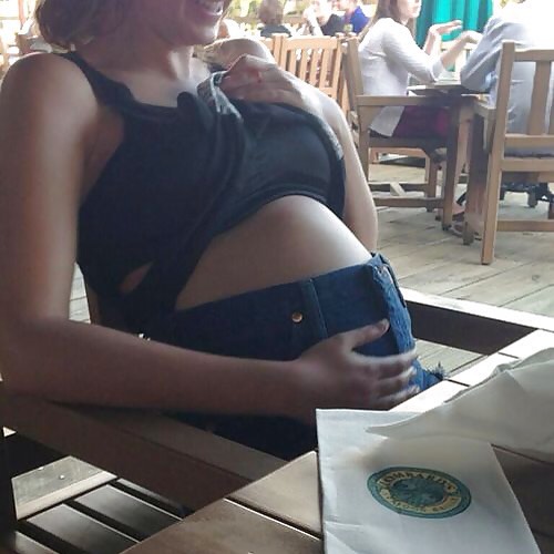 Extremely bloated milf