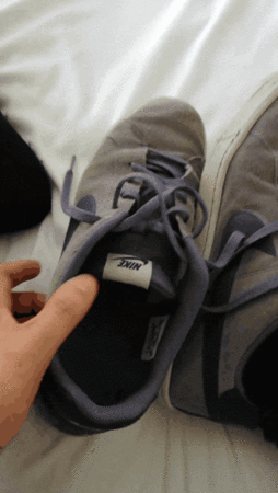 Black sneaker socks sock sniff