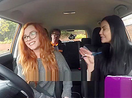 Vicious reccomend fake driving school slim redhead minx