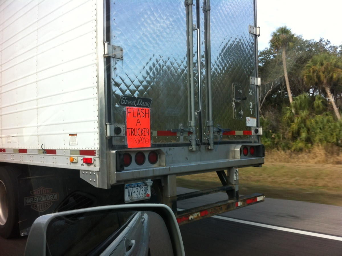 Taz reccomend flashing truckers speeding