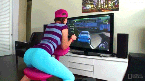 Gamer girl doing webcam show