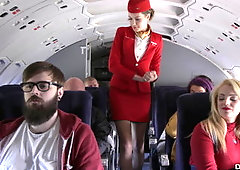 best of Flight attendant jasmine nylon footjob